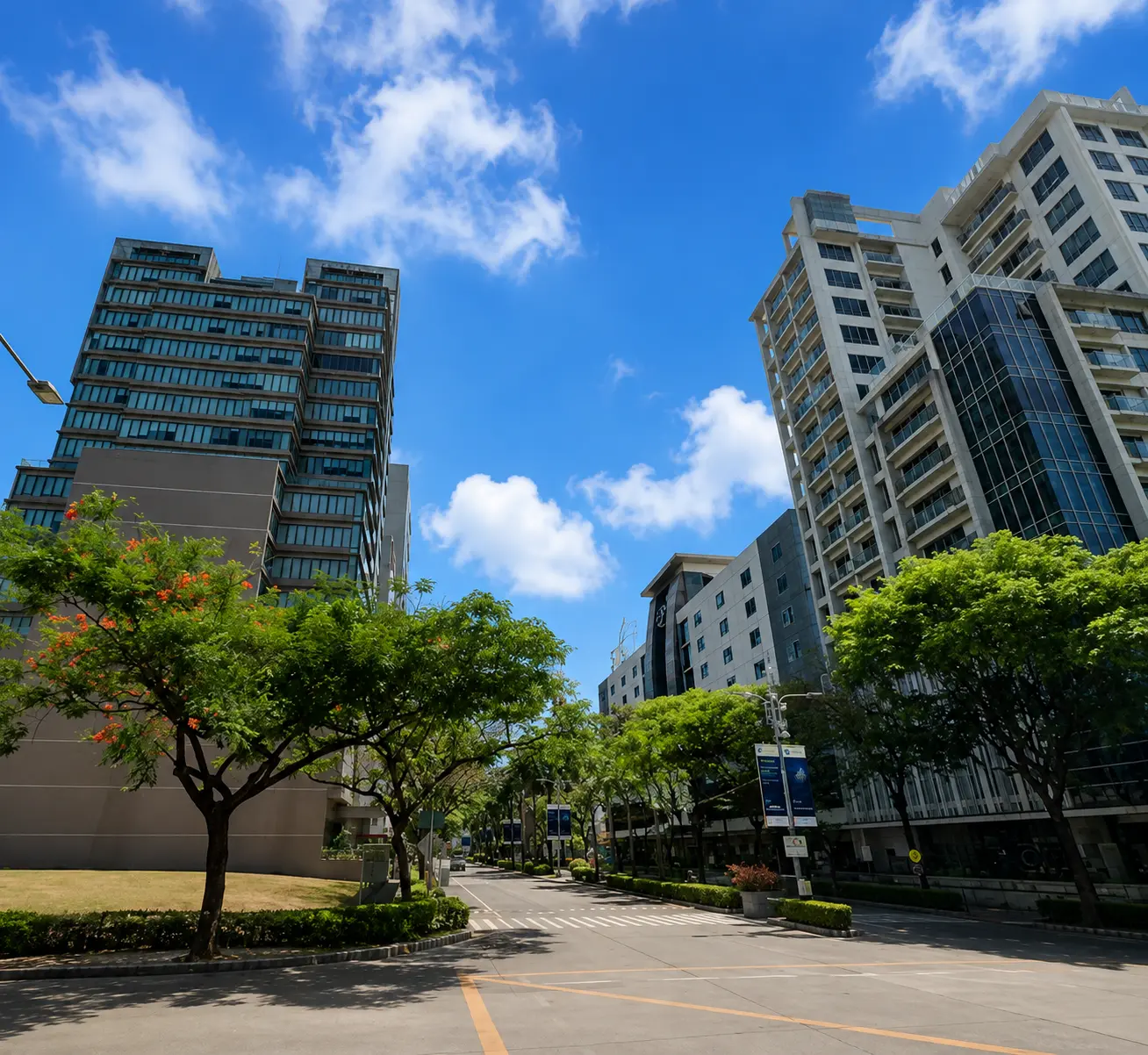 a skyline in Cebu IT Park which represents life insurance for BPO workers